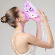 7-Color LED Skincare Mask for Face & Neck - Complete LED Light Treatment Mask with Neck Panel